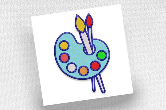 Palette and Brush Embroidery Design